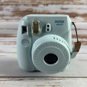 Fujifilm Instax Mini 8 Instant Camera Ice Blue Built-in Flash Automatic Exposure